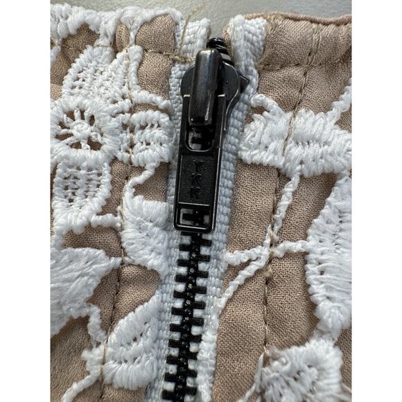 Lovers and Friends Caspian Chunky Lace Shift Dress S White Tan Nude Coquette - Picture 15 of 16